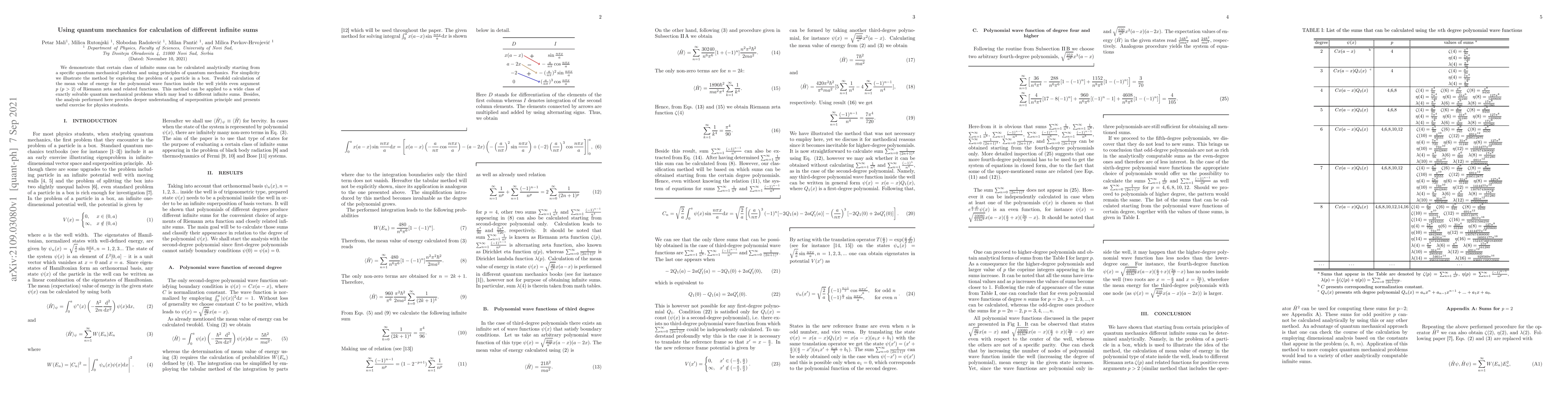 Thumbnail for Using quantum mechanics for calculation of different infinite sums