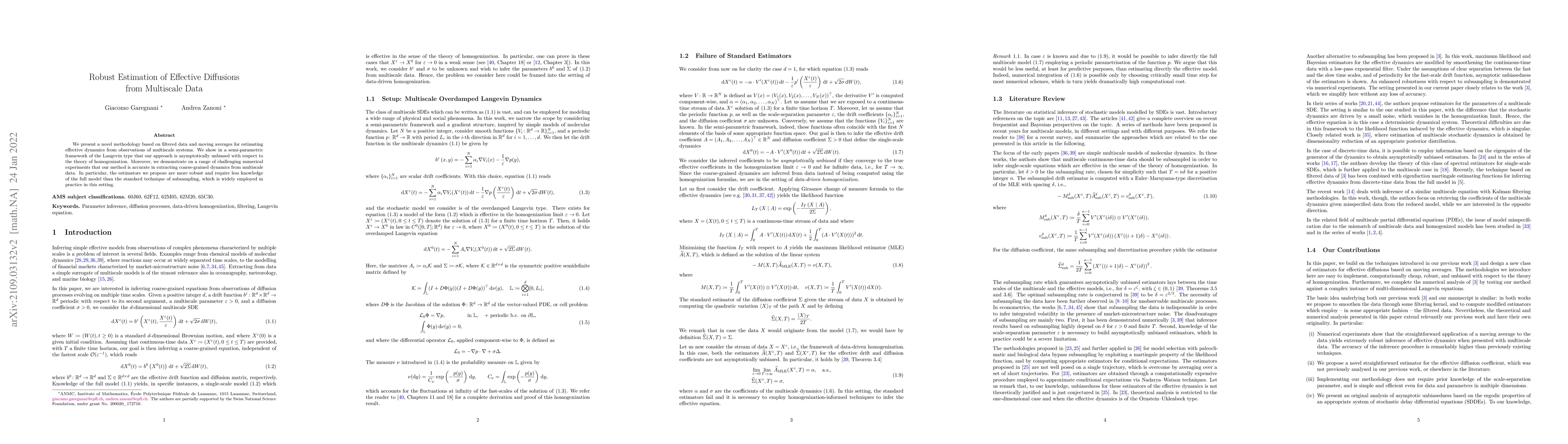 Thumbnail for Robust Estimation of Effective Diffusions from Multiscale Data