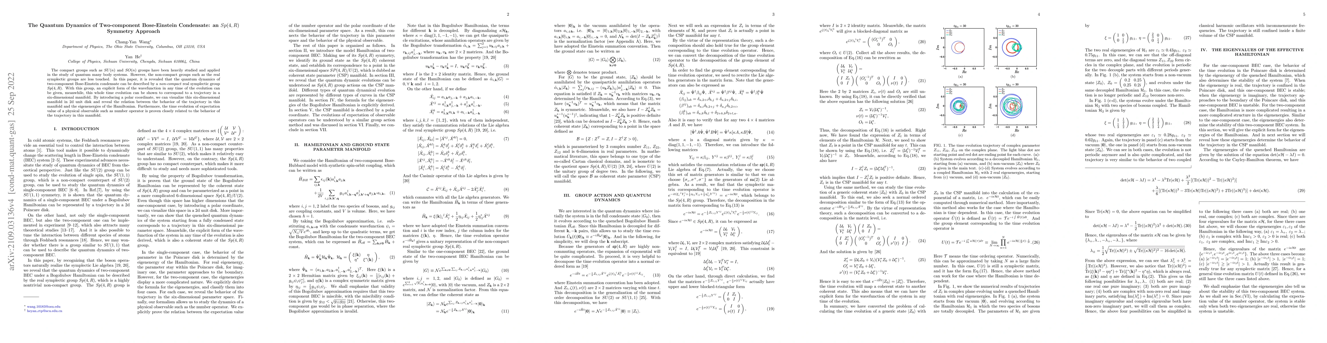 Thumbnail for The Quantum Dynamics of Two-component Bose-Einstein Condensate: an
  $Sp(4,R)$ Symmetry Approach