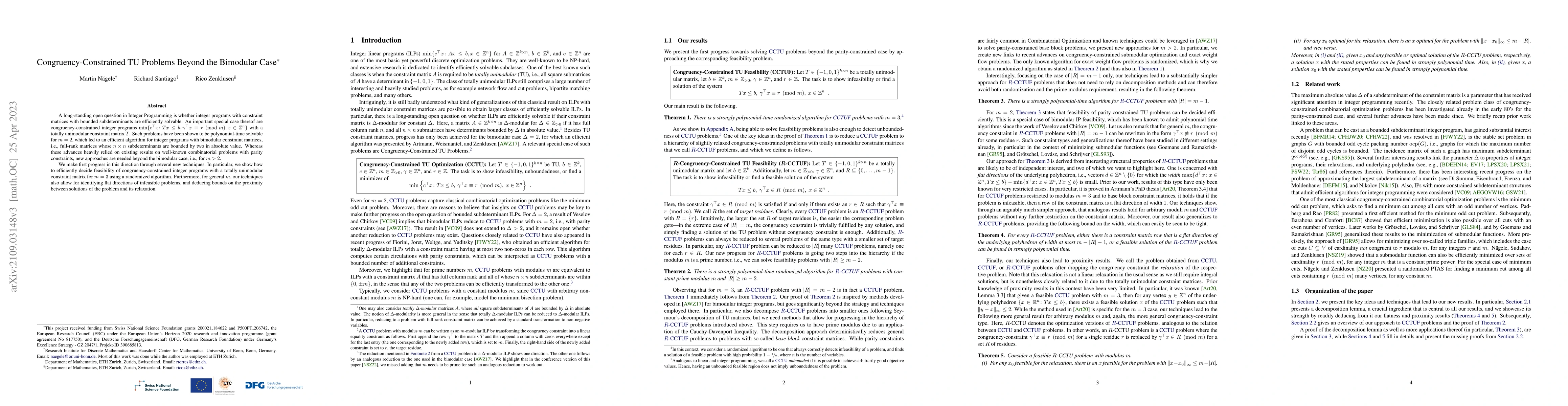 Thumbnail for Congruency-Constrained TU Problems Beyond the Bimodular Case