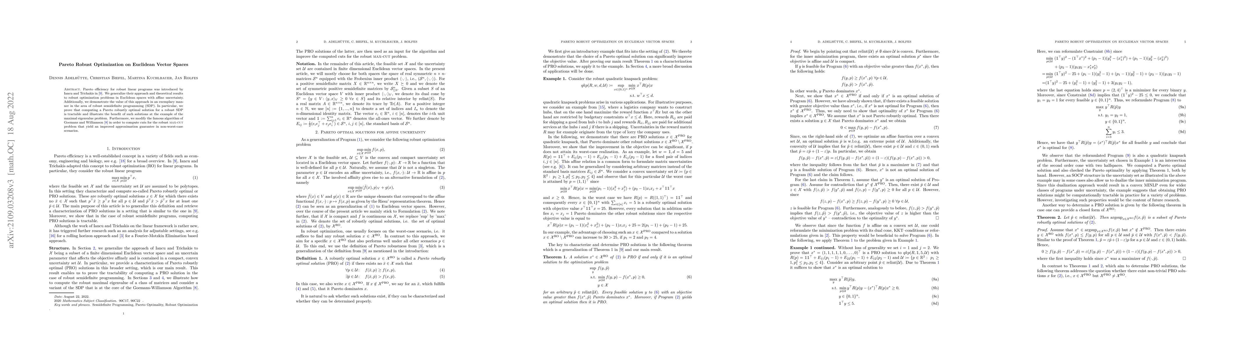 Thumbnail for Pareto Robust optimization on Euclidean vector spaces