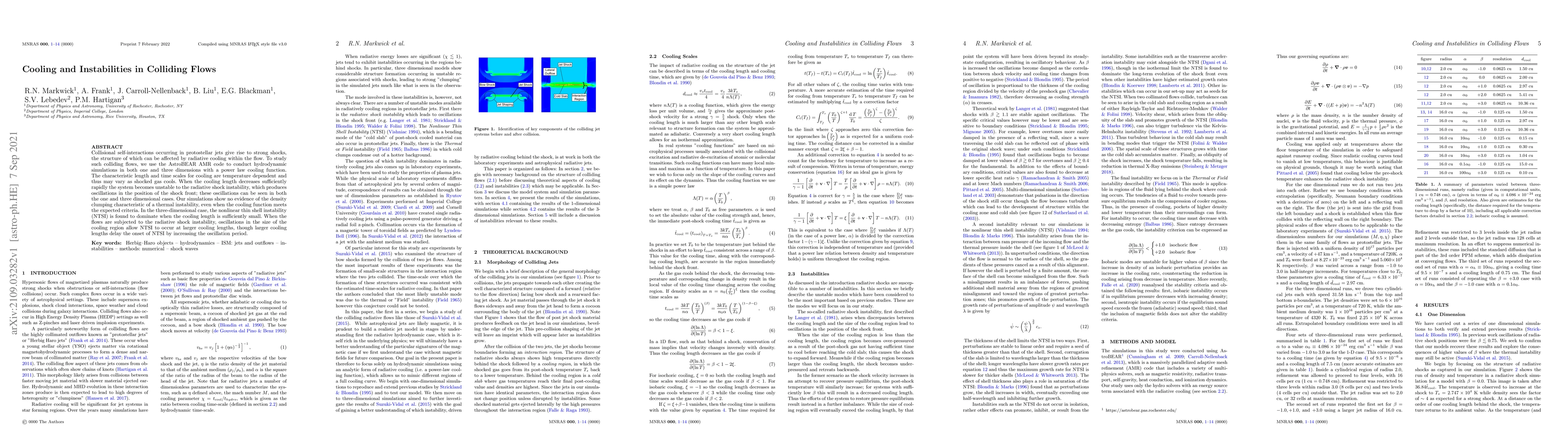 Thumbnail for Cooling and Instabilities in Colliding Flows