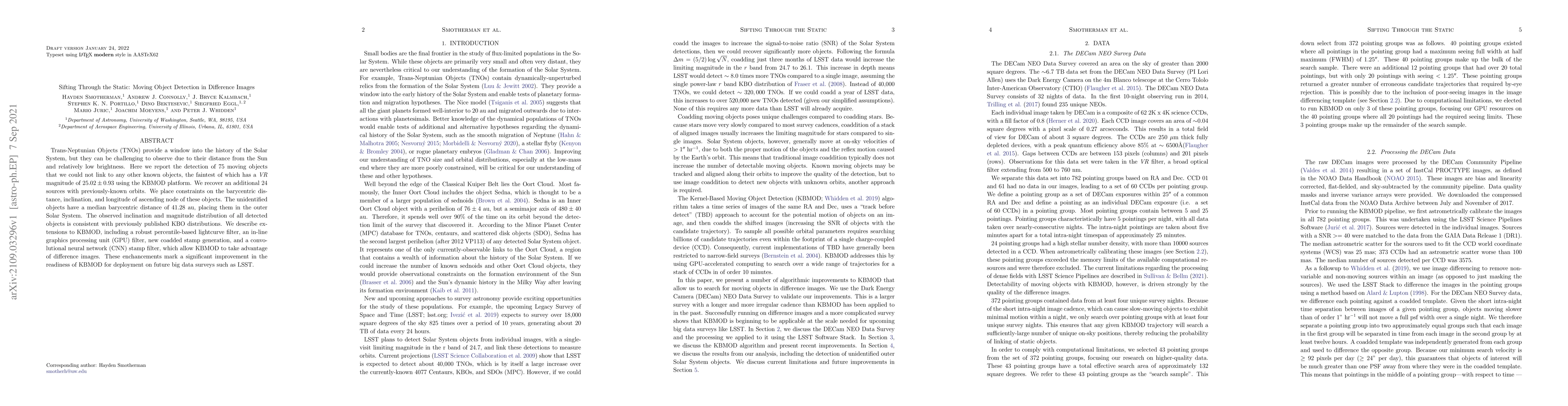 Thumbnail for Sifting Through the Static: Moving Object Detection in Difference Images