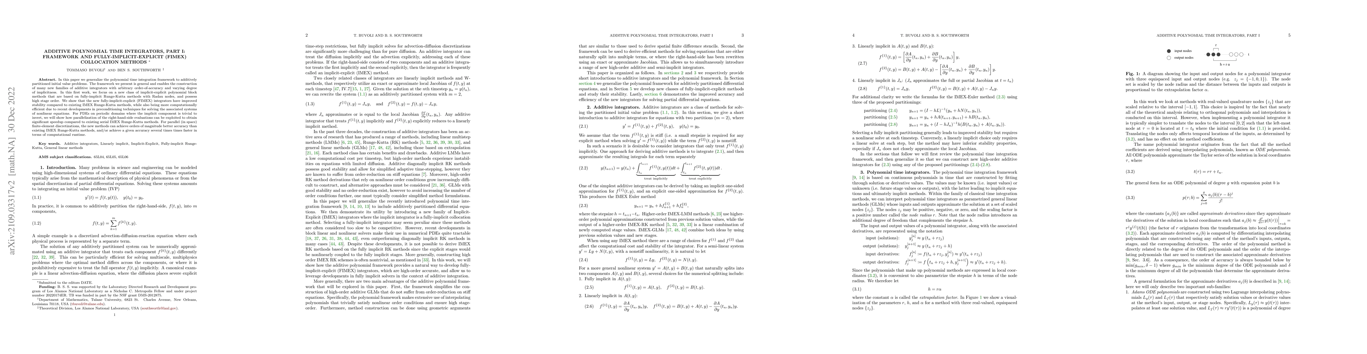 Thumbnail for Additive Polynomial Time Integrators, Part I: Framework and
  Fully-Implicit-Explicit (FIMEX) Collocation Methods
