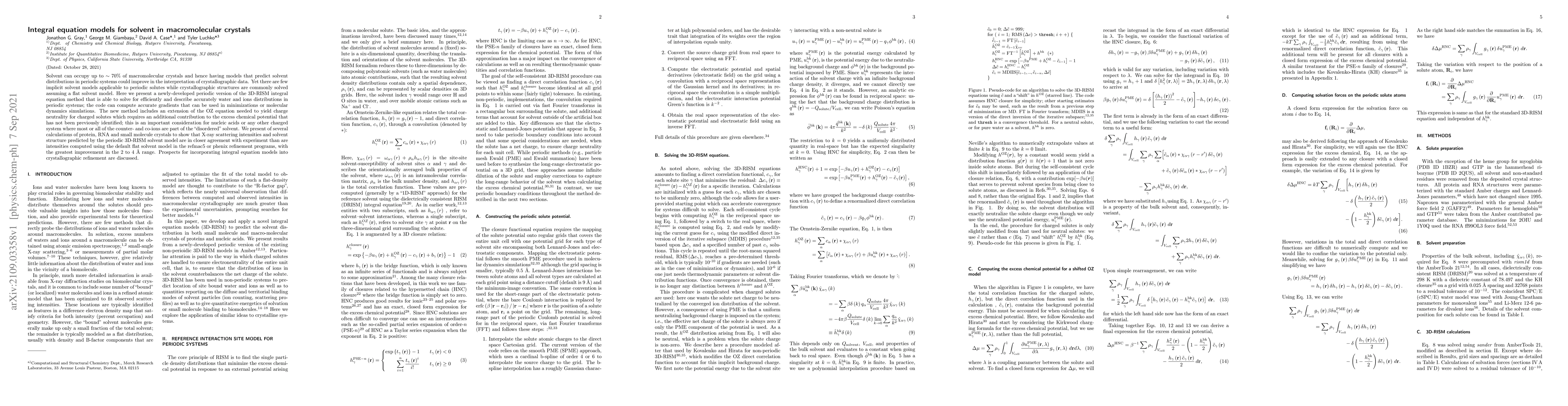 Thumbnail for Integral equation models for solvent in macromolecular crystals