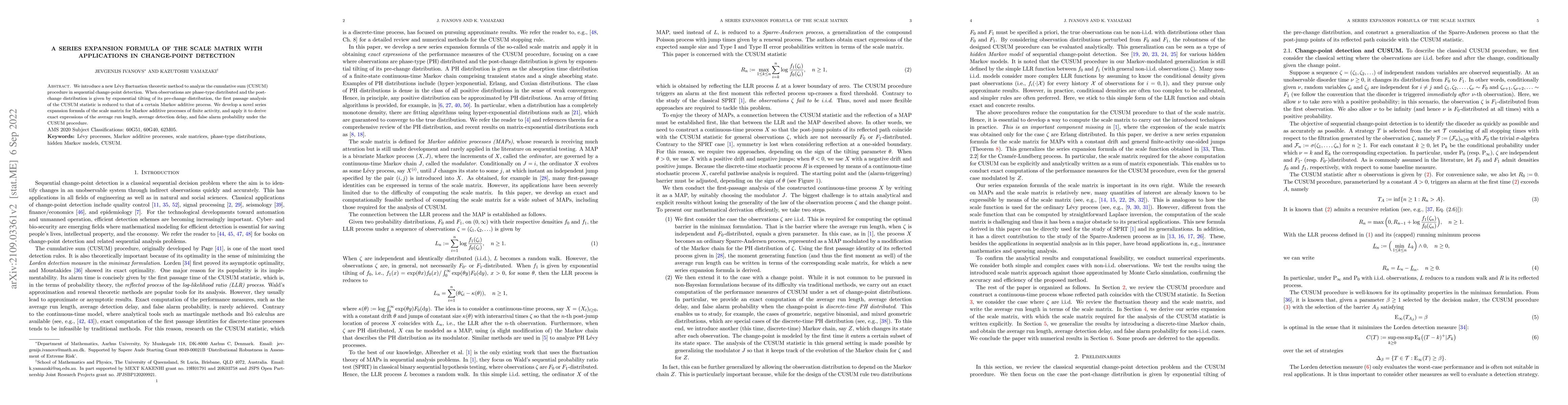 Thumbnail for A series expansion formula of the scale matrix with applications in
  change-point detection
