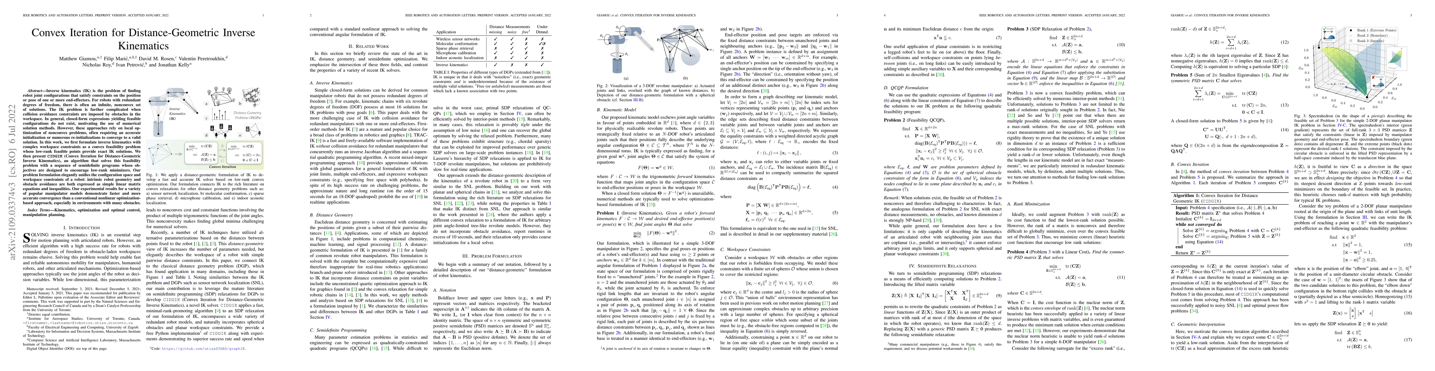 Thumbnail for Convex Iteration for Distance-Geometric Inverse Kinematics