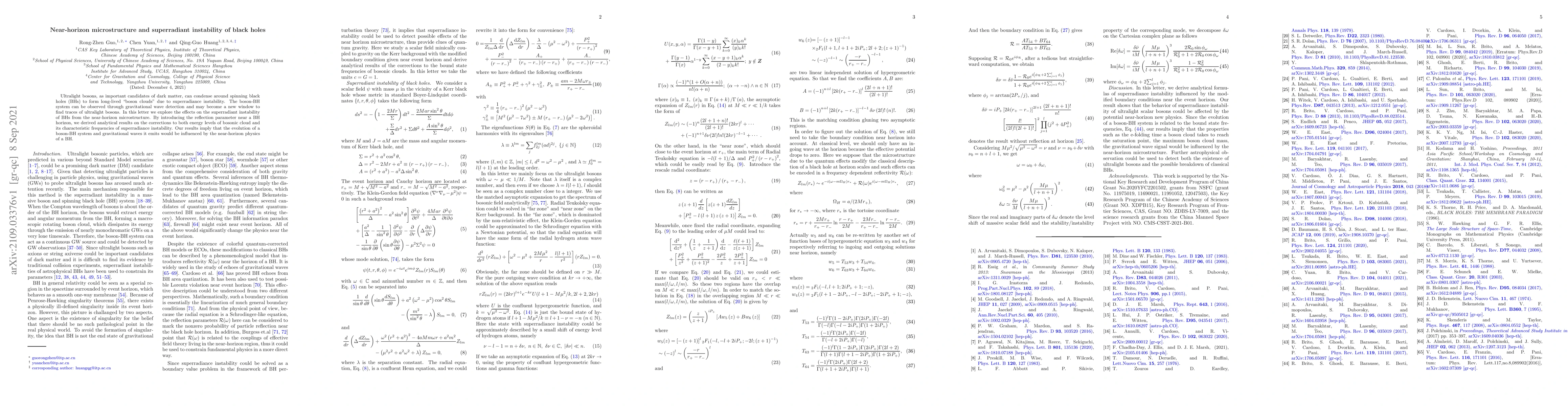 Thumbnail for Near-horizon microstructure and superradiant instability of black holes