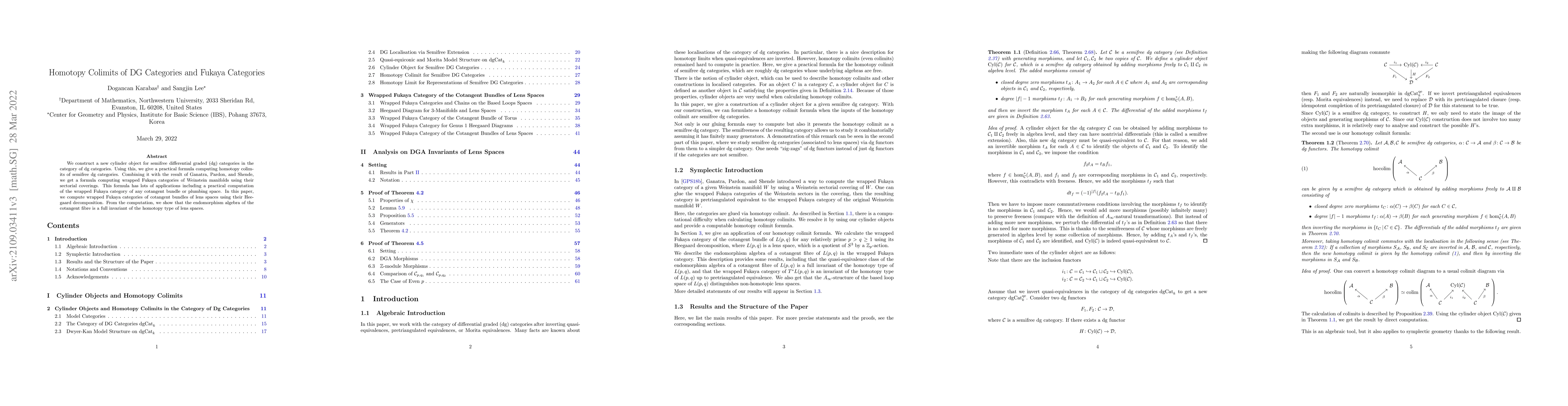 Thumbnail for Homotopy Colimits of DG Categories and Fukaya Categories