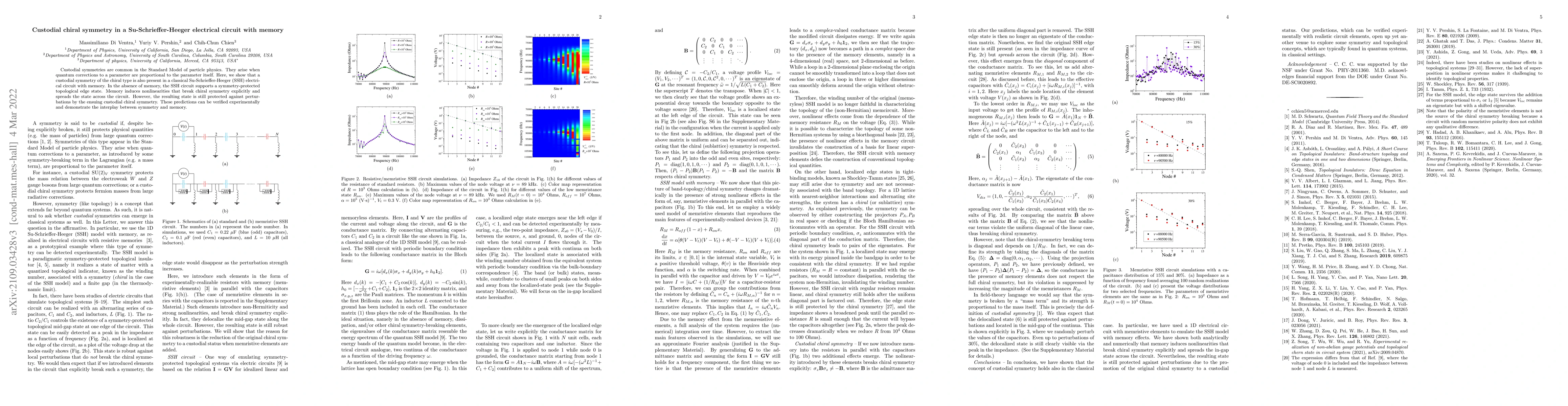 Thumbnail for Custodial chiral symmetry in a Su-Schrieffer-Heeger electrical circuit
  with memory