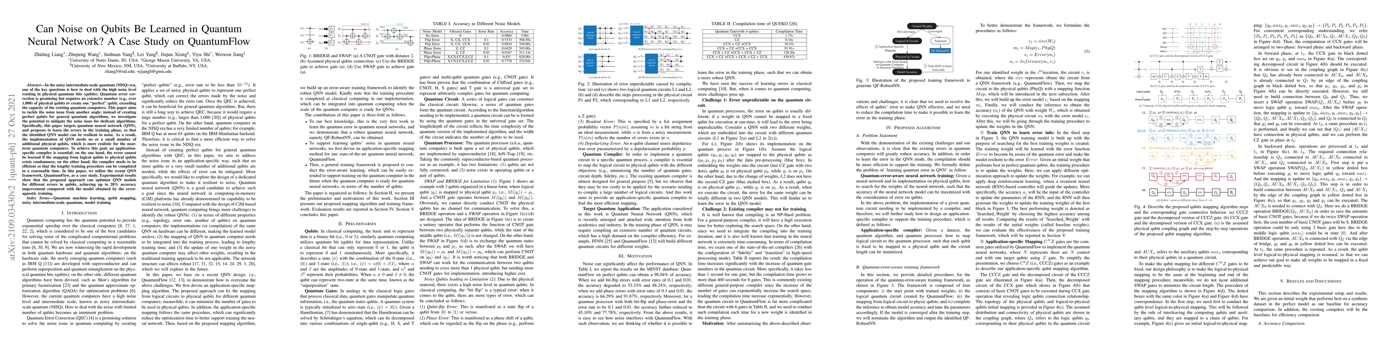 Thumbnail for Can Noise on Qubits Be Learned in Quantum Neural Network? A Case Study
  on QuantumFlow