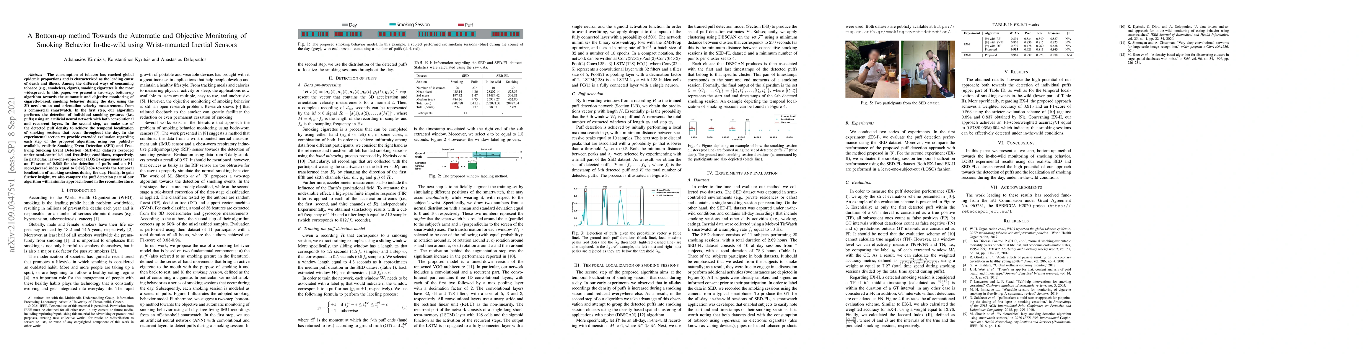 Thumbnail for A Bottom-up method Towards the Automatic and Objective Monitoring of
  Smoking Behavior In-the-wild using Wrist-mounted Inertial Sensors