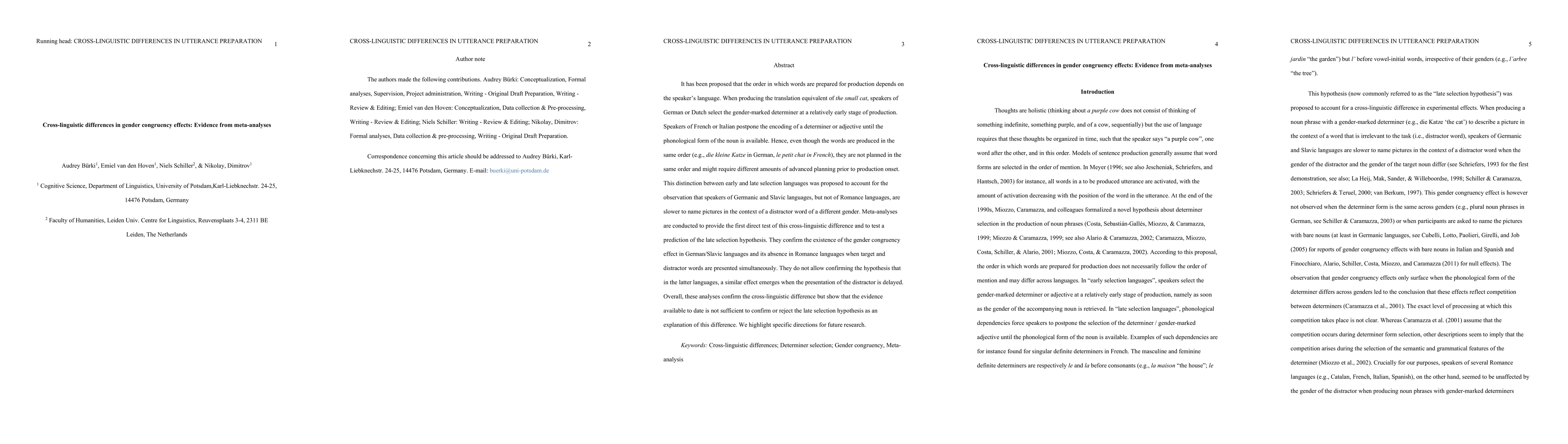 Thumbnail for Cross-linguistic differences in gender congruency effects: Evidence from
  meta-analyses