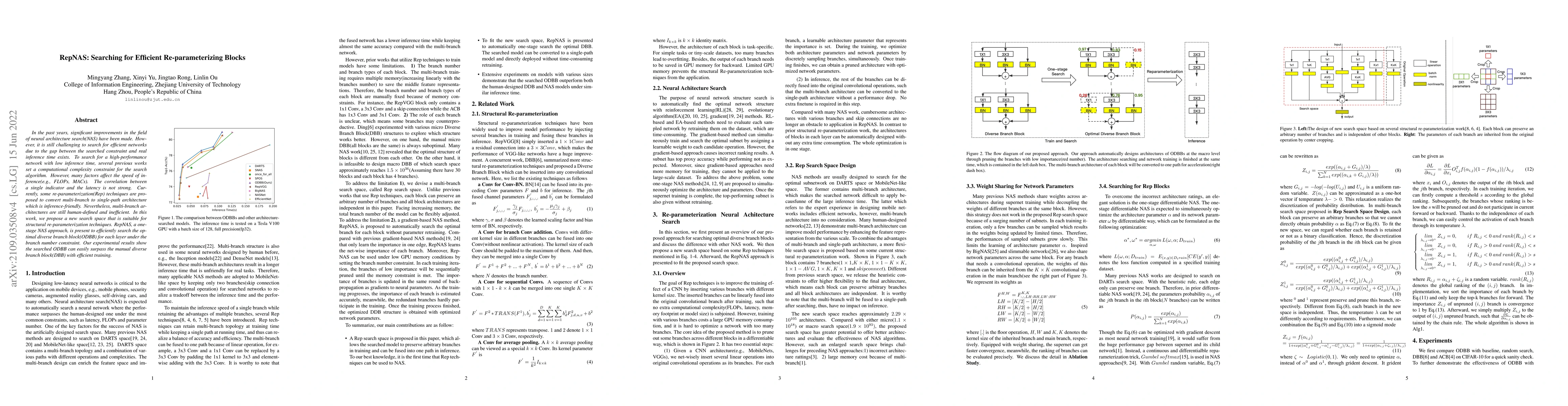 Thumbnail for RepNAS: Searching for Efficient Re-parameterizing Blocks