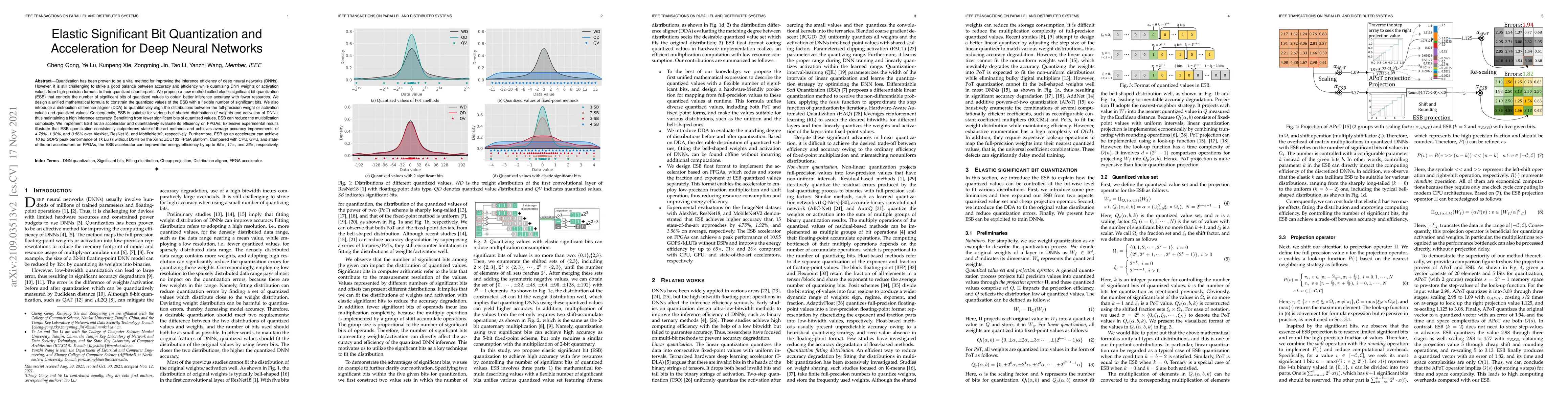 Thumbnail for Elastic Significant Bit Quantization and Acceleration for Deep Neural
  Networks