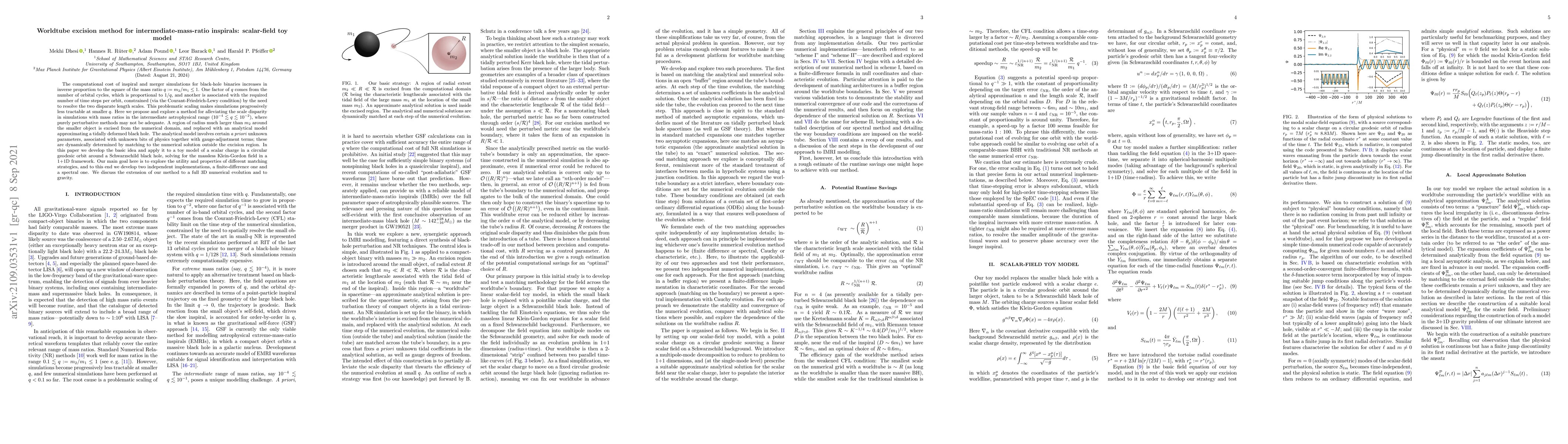 Thumbnail for Worldtube excision method for intermediate-mass-ratio inspirals:
  scalar-field toy model