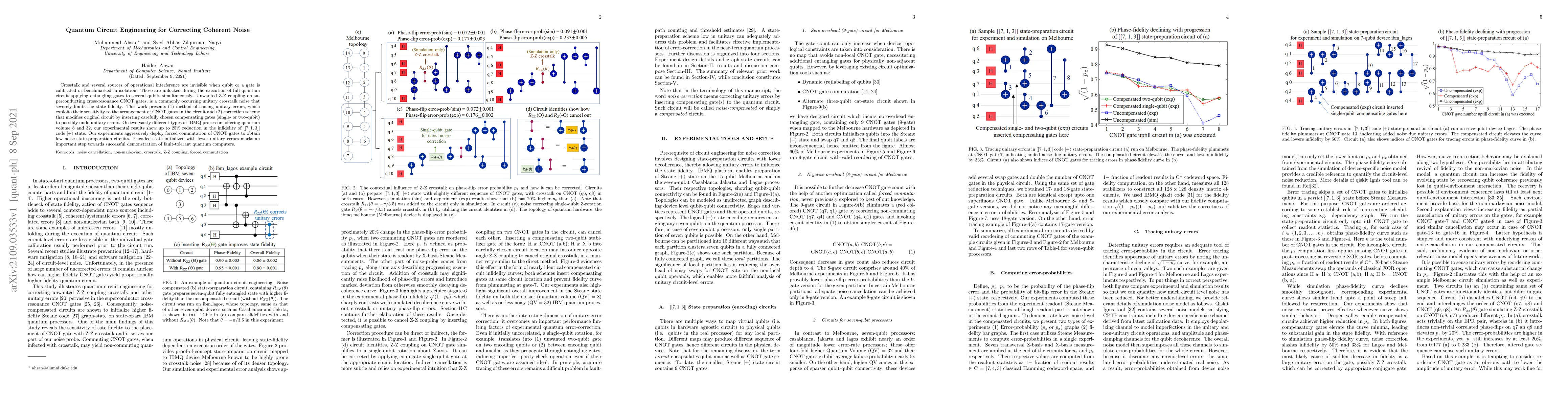 Thumbnail for Quantum Circuit Engineering for Correcting Coherent Noise