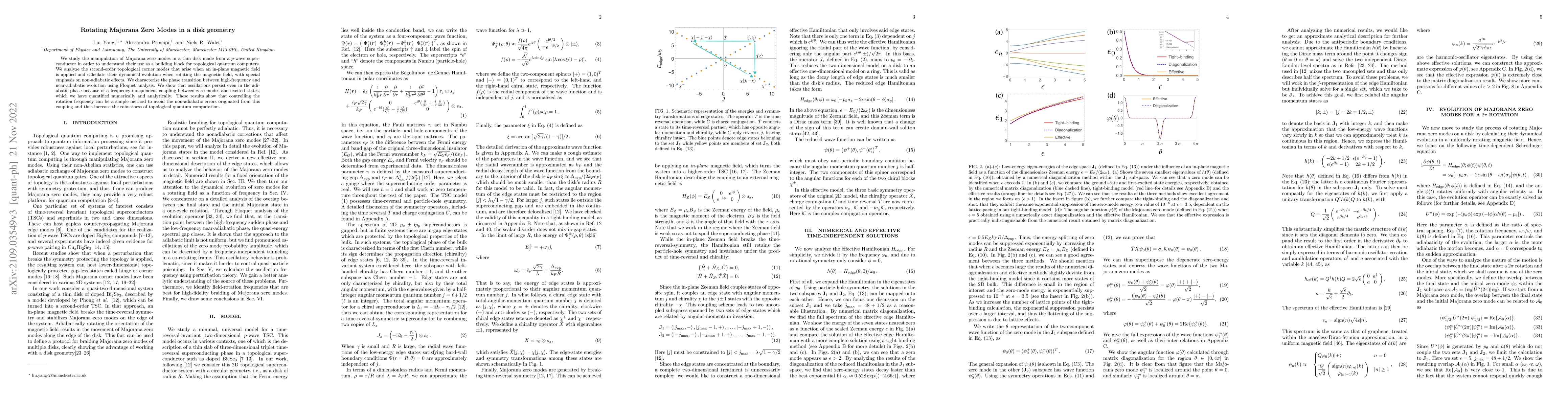 Thumbnail for Rotating Majorana Zero Modes in a disk geometry