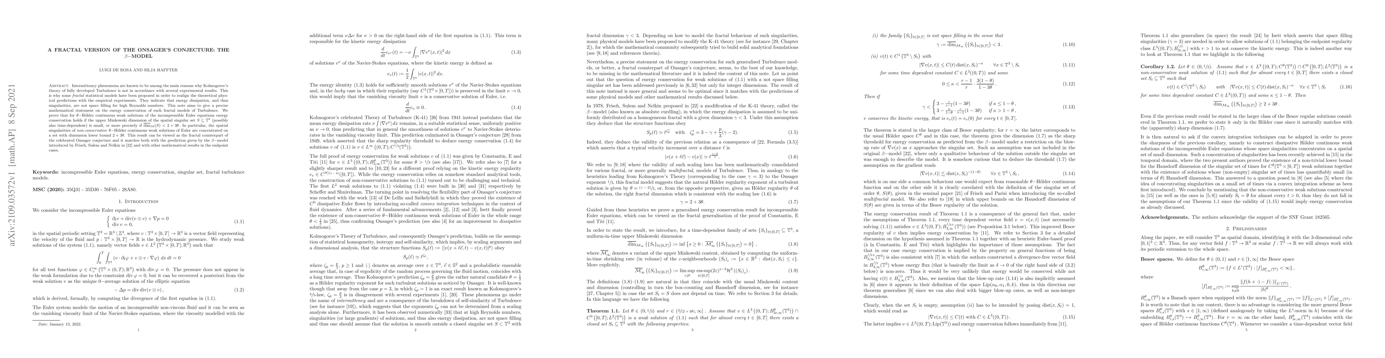 Thumbnail for A fractal version of the Onsager's conjecture: the $\beta-$model