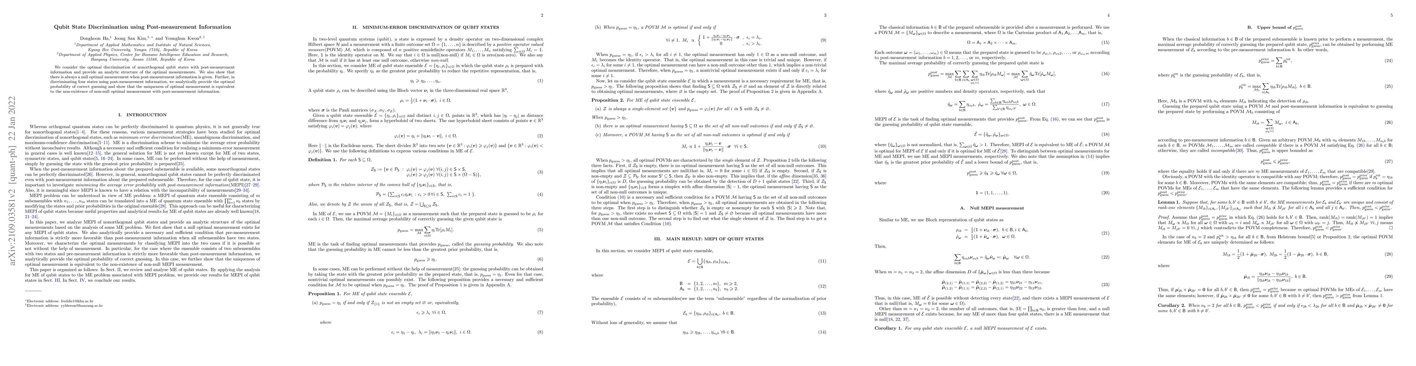 Thumbnail for Qubit State Discrimination using Post-measurement Information