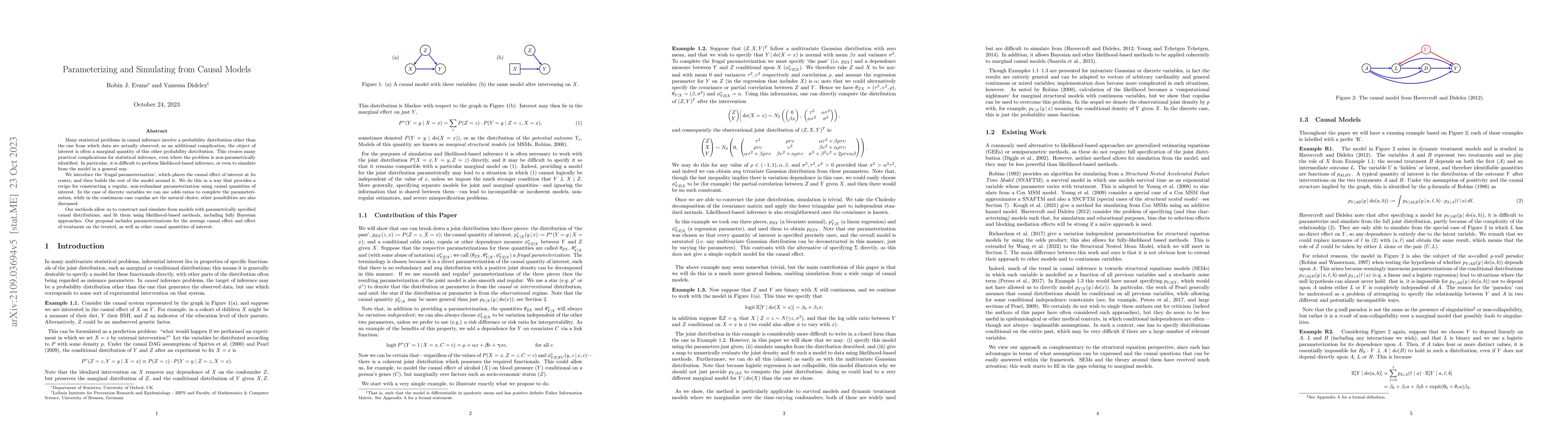 Thumbnail for Parameterizing and Simulating from Causal Models