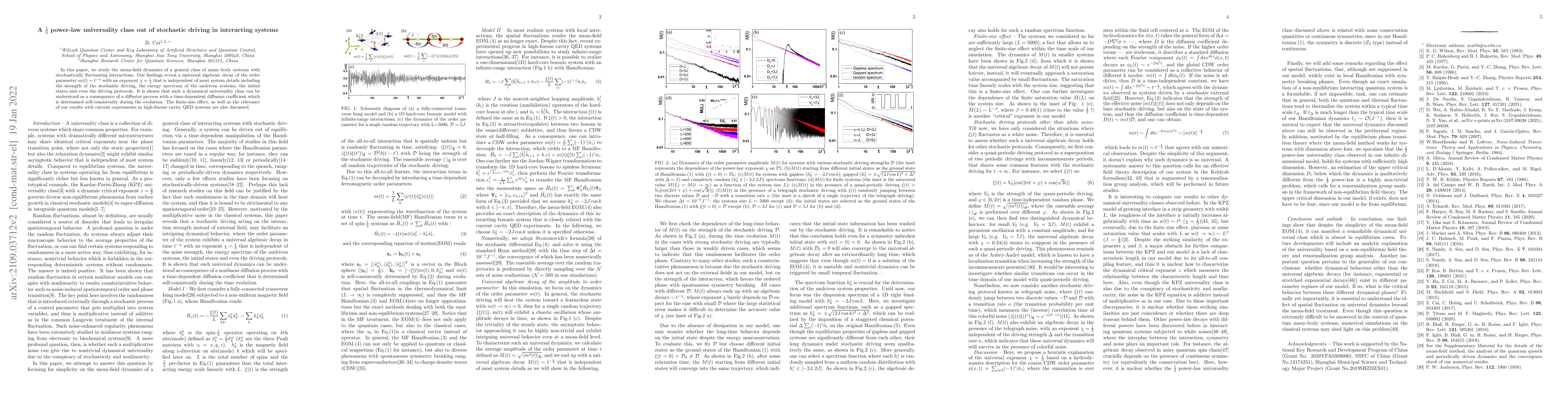 Thumbnail for A $\frac 13$ power-law universality class out of stochastic driving in
  interacting systems