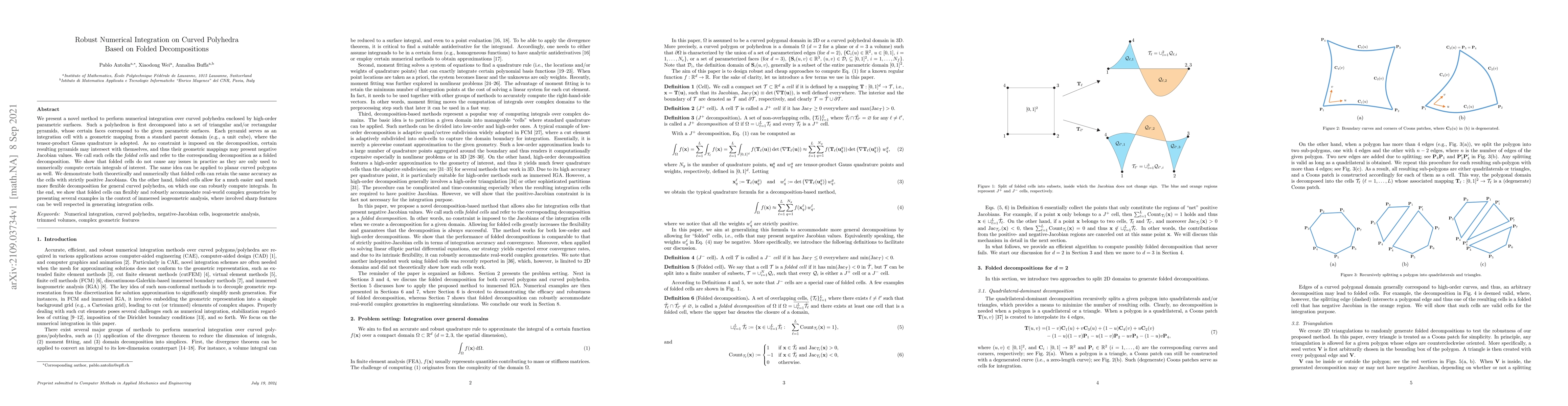 Thumbnail for Robust Numerical Integration on Curved Polyhedra Based on Folded
  Decompositions