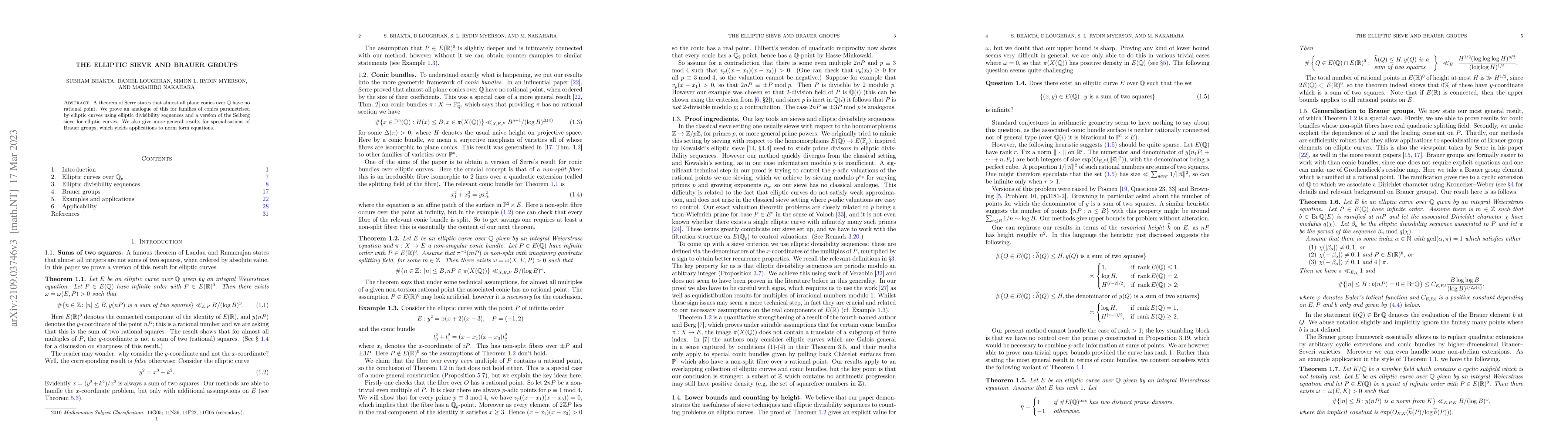 Thumbnail for The elliptic sieve and Brauer groups