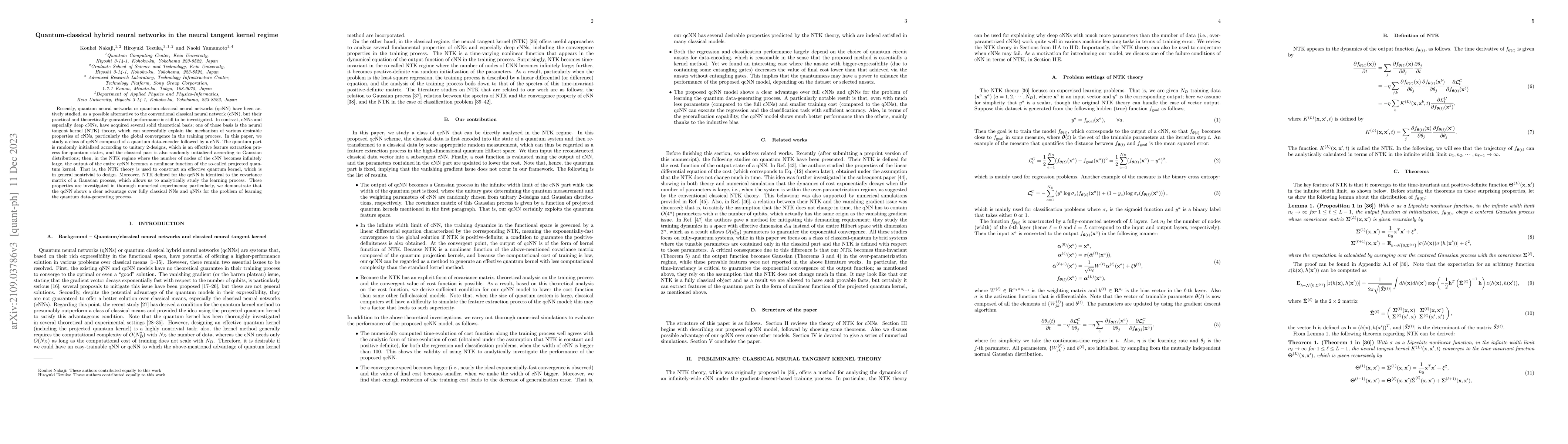 Thumbnail for Quantum-enhanced neural networks in the neural tangent kernel framework