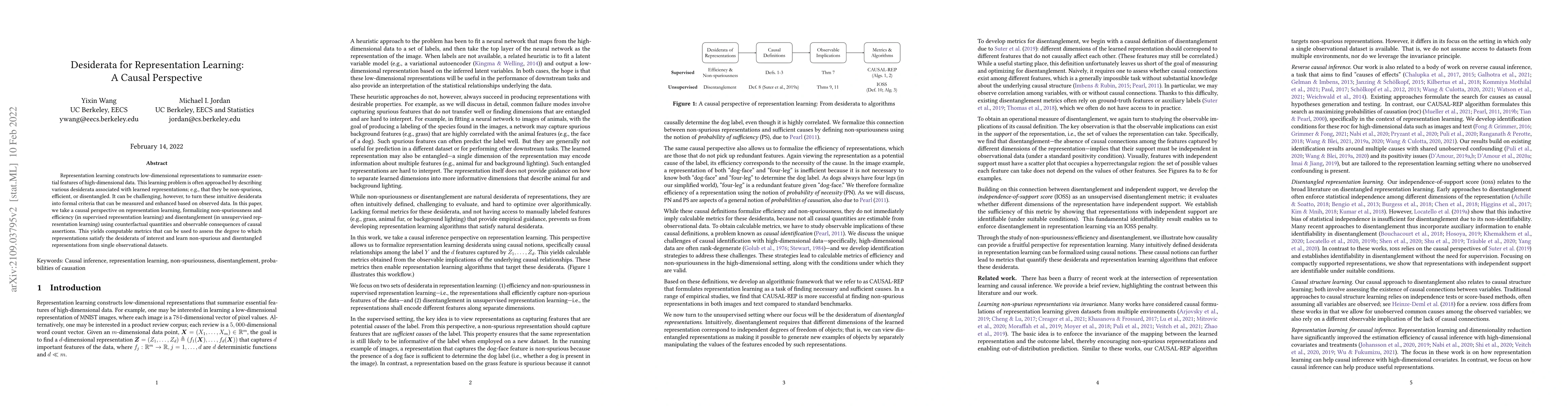 Thumbnail for Desiderata for Representation Learning: A Causal Perspective