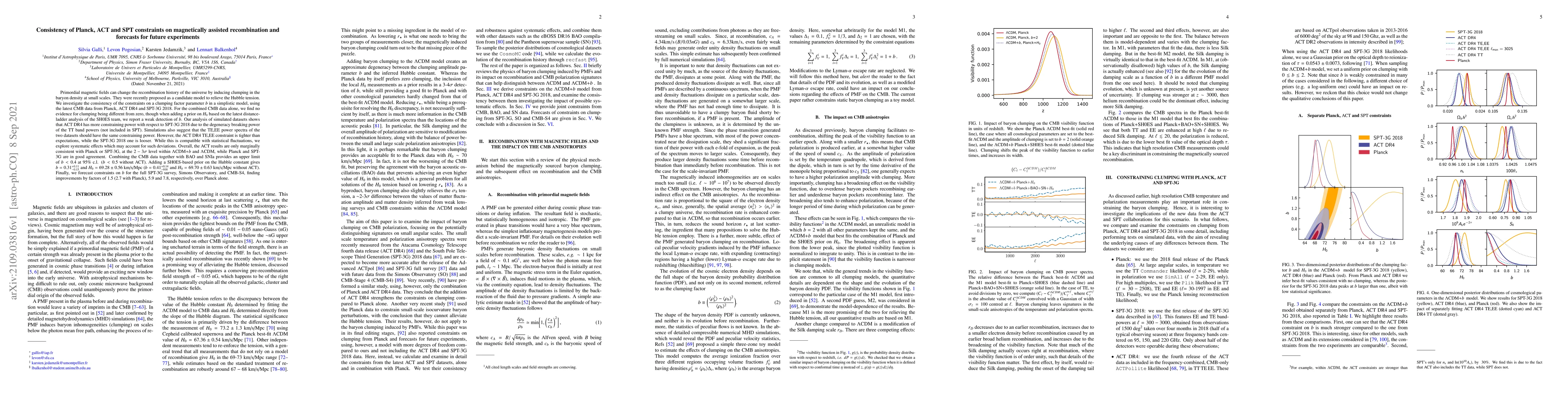 Thumbnail for Consistency of Planck, ACT and SPT constraints on magnetically assisted
  recombination and forecasts for future experiments