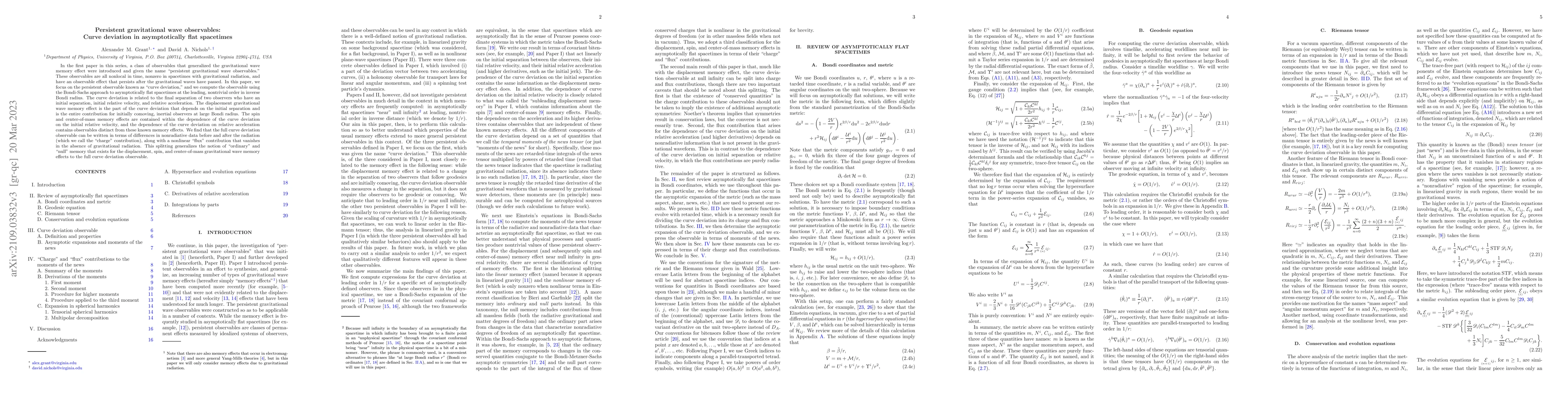 Thumbnail for Persistent gravitational wave observables: Curve deviation in
  asymptotically flat spacetimes