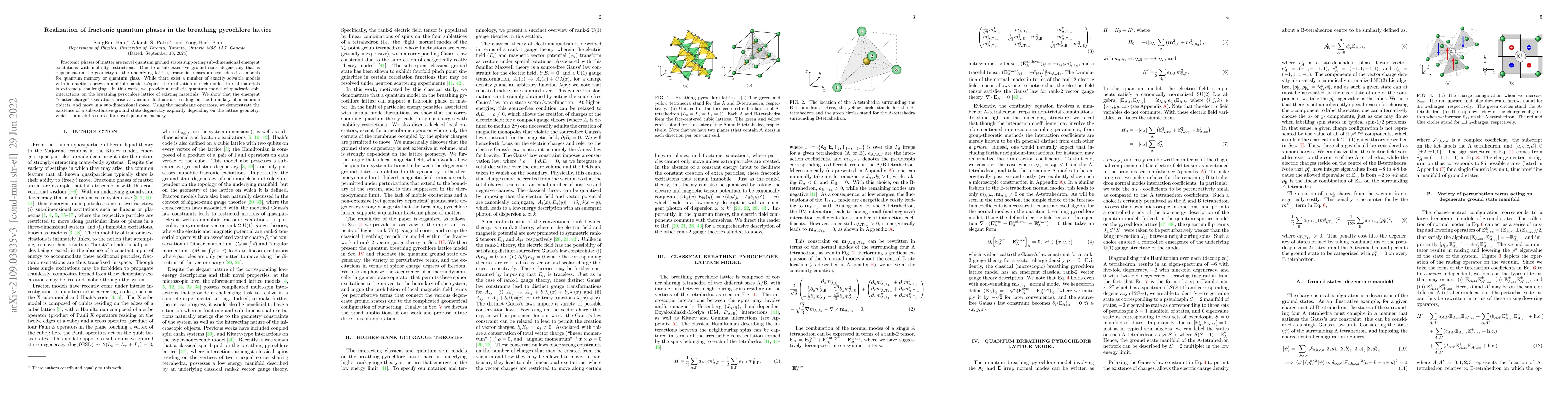 Thumbnail for Realization of fractonic quantum phases in the breathing pyrochlore
  lattice