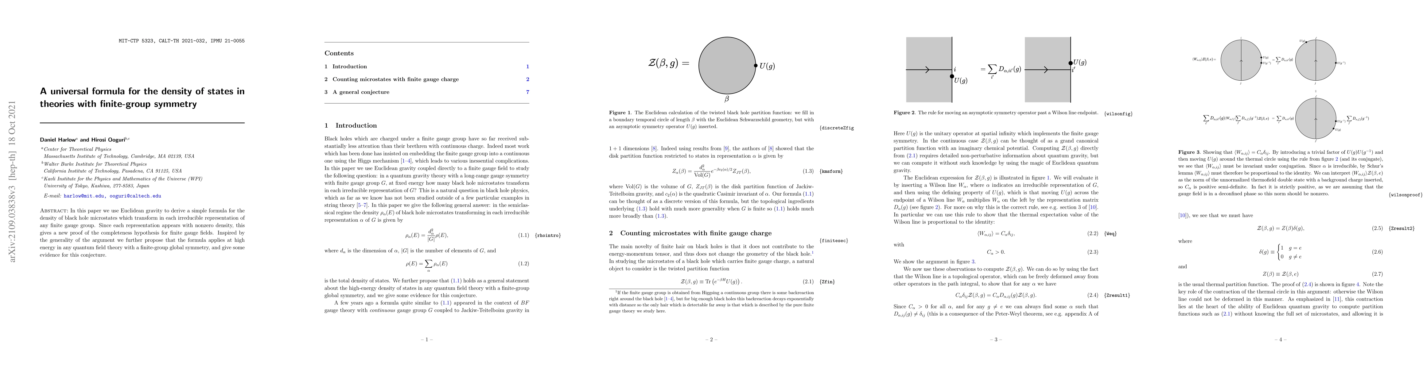 Thumbnail for A universal formula for the density of states in theories with
  finite-group symmetry