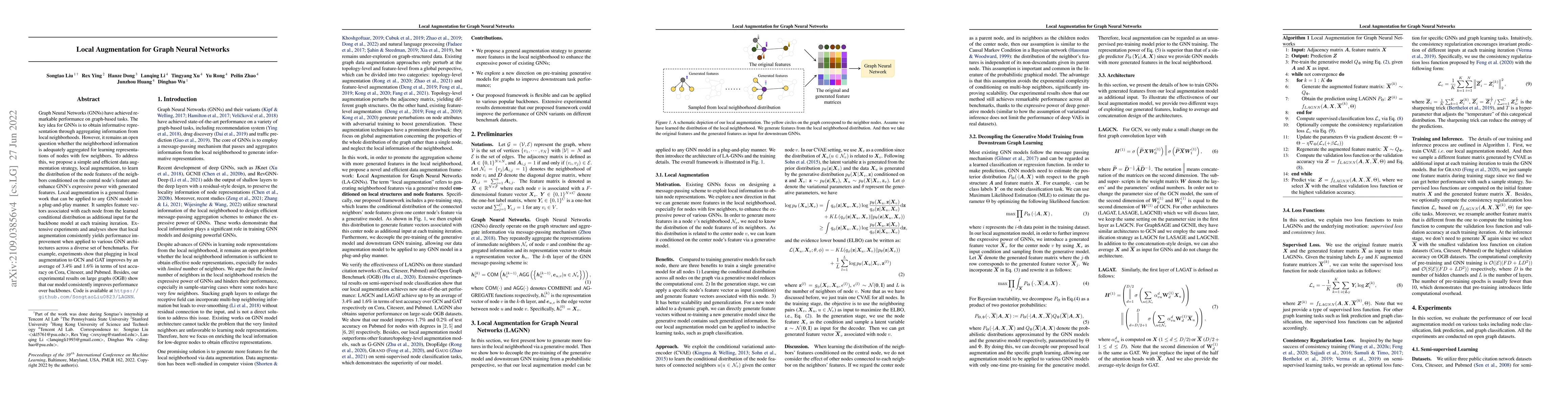 Thumbnail for Local Augmentation for Graph Neural Networks