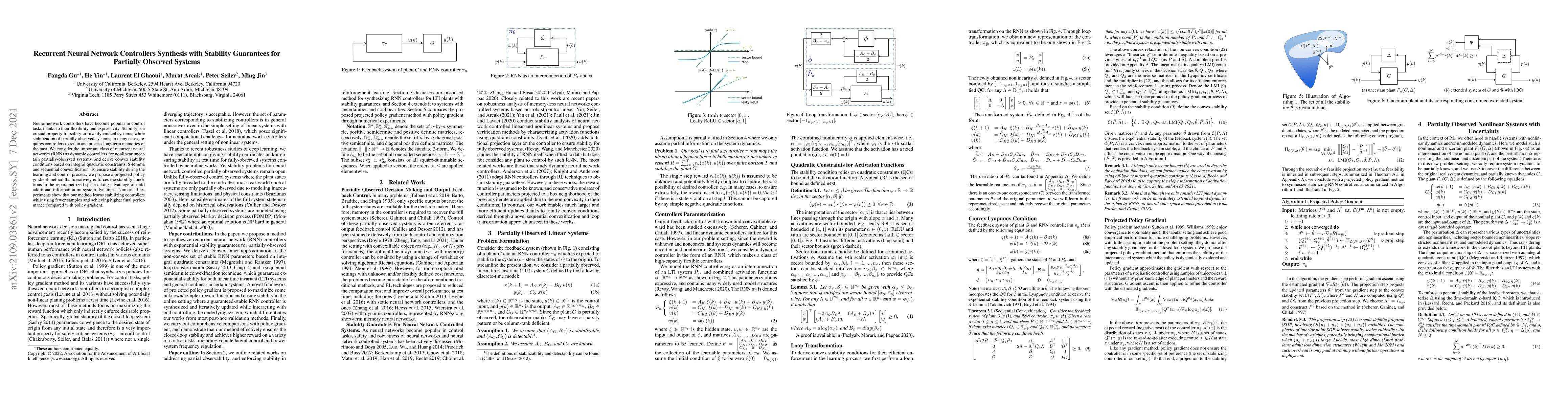Thumbnail for Recurrent Neural Network Controllers Synthesis with Stability Guarantees
  for Partially Observed Systems