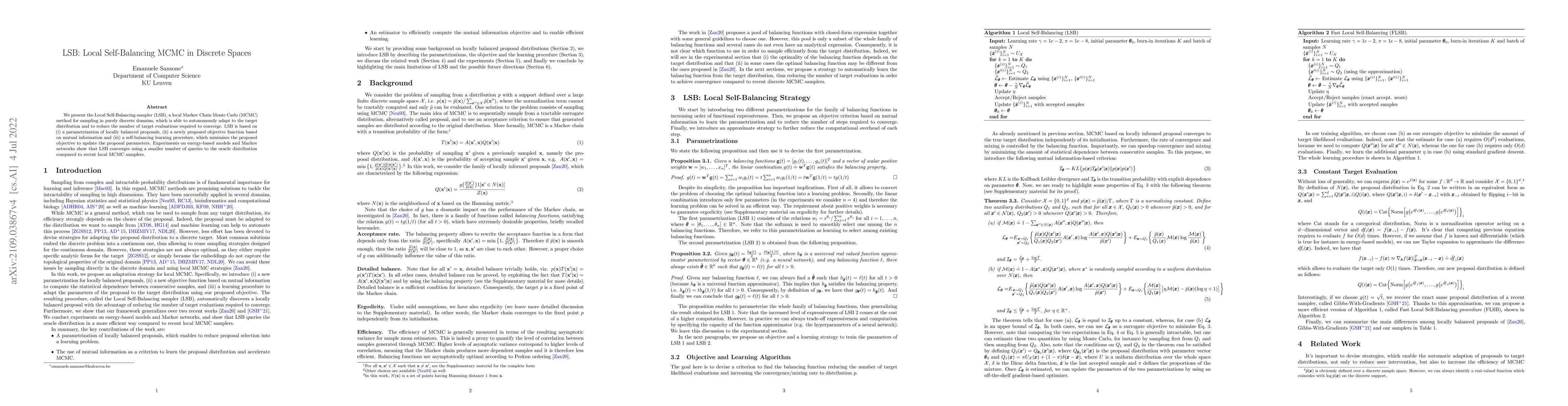Thumbnail for LSB: Local Self-Balancing MCMC in Discrete Spaces