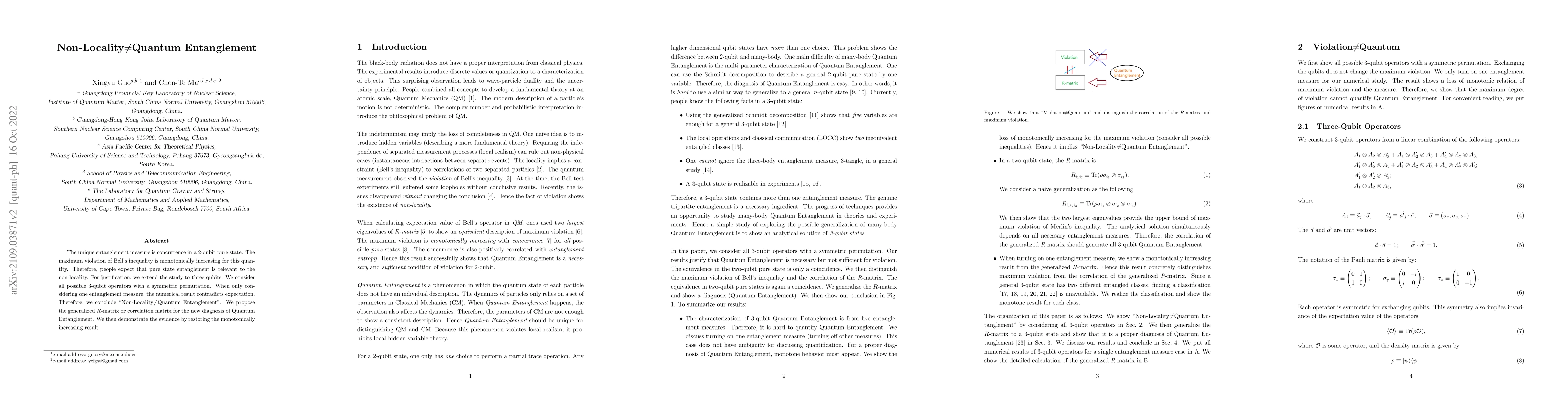 Thumbnail for Non-Locality$\neq$Quantum Entanglement