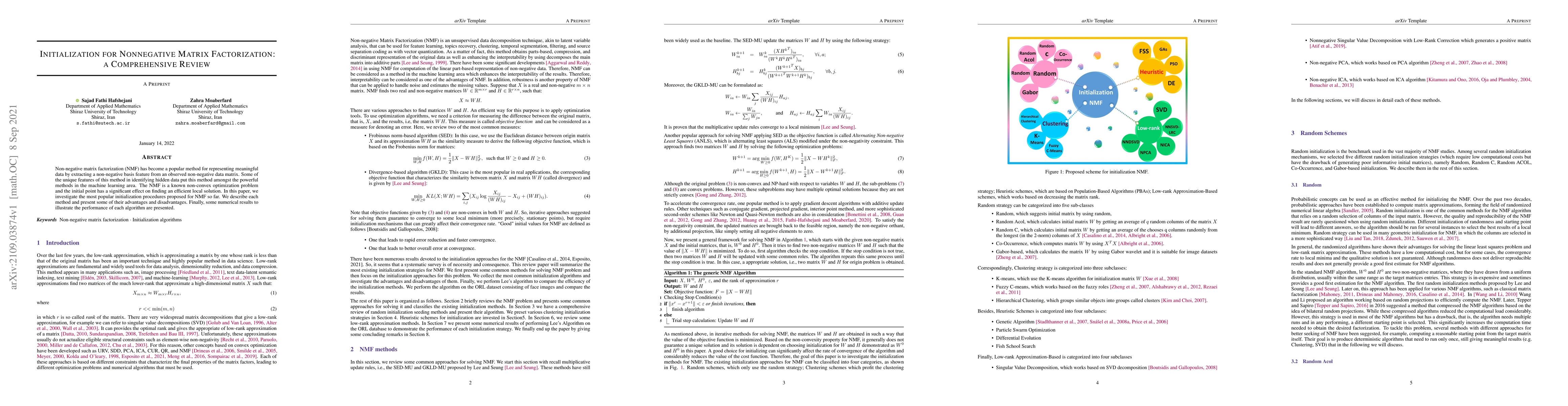 Thumbnail for Initialization for Nonnegative Matrix Factorization: a Comprehensive
  Review