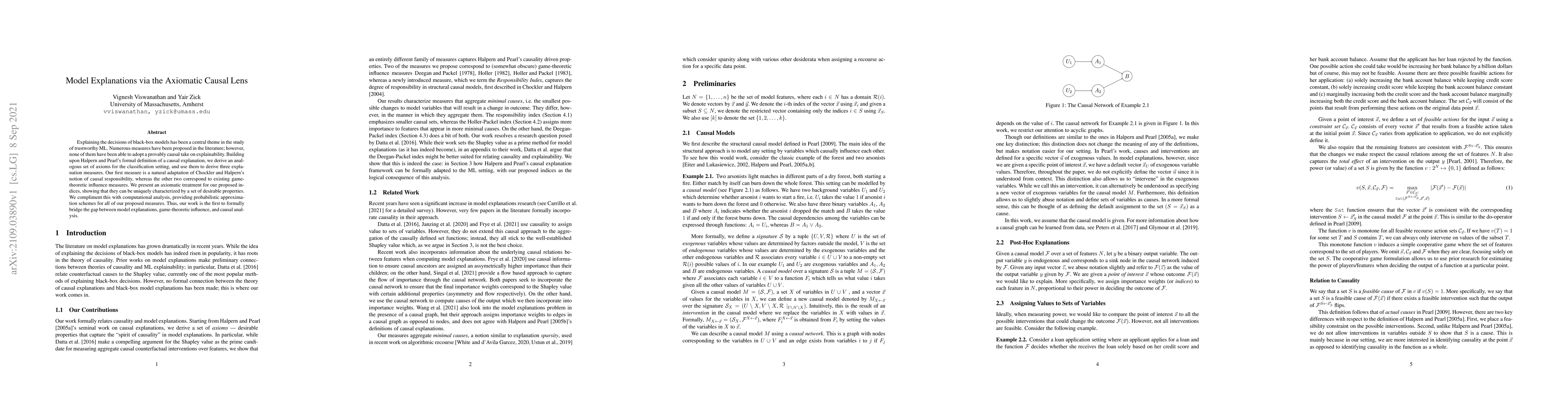 Thumbnail for Model Explanations via the Axiomatic Causal Lens