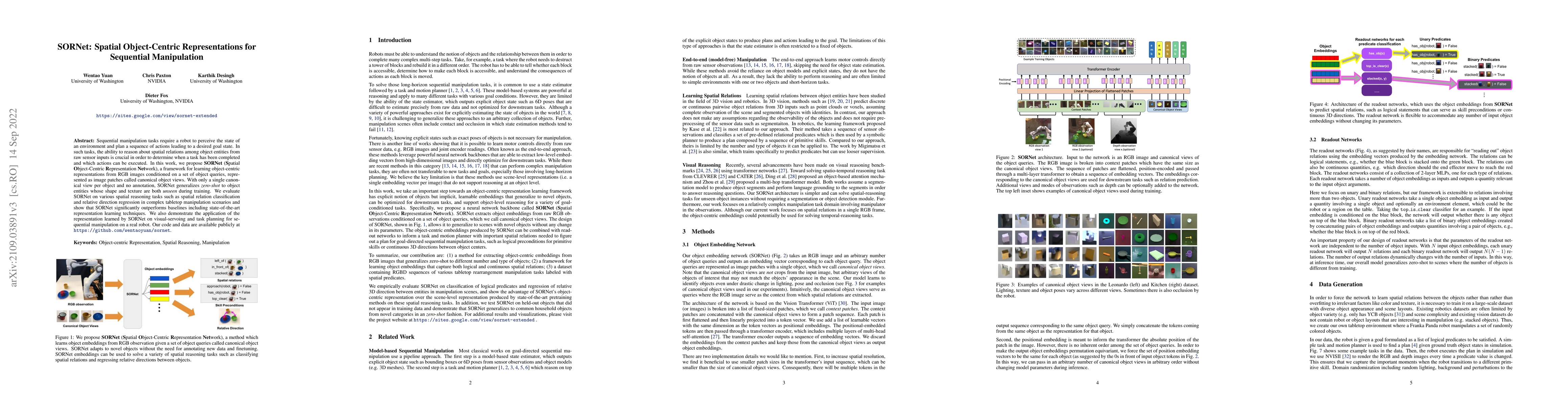 Thumbnail for SORNet: Spatial Object-Centric Representations for Sequential
  Manipulation