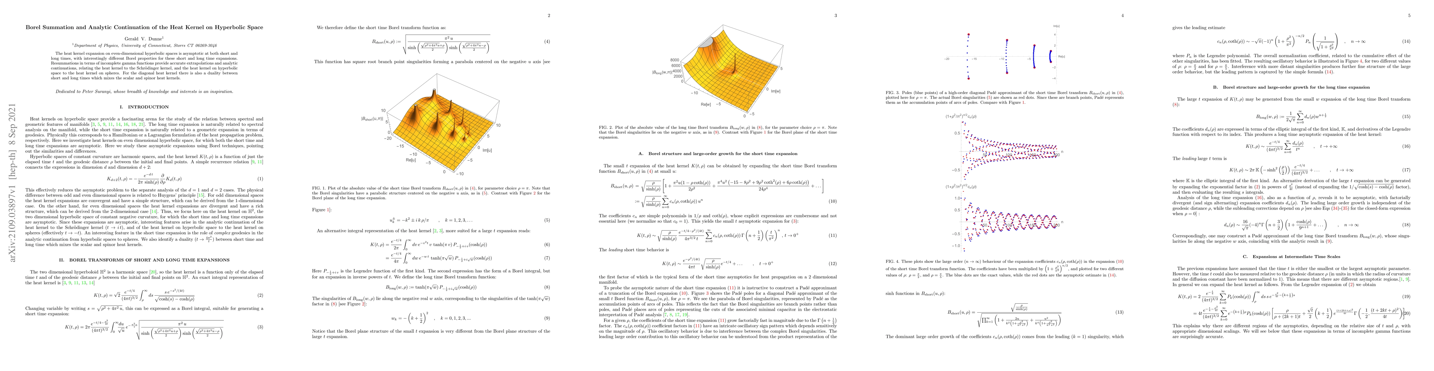 Thumbnail for Borel Summation and Analytic Continuation of the Heat Kernel on
  Hyperbolic Space