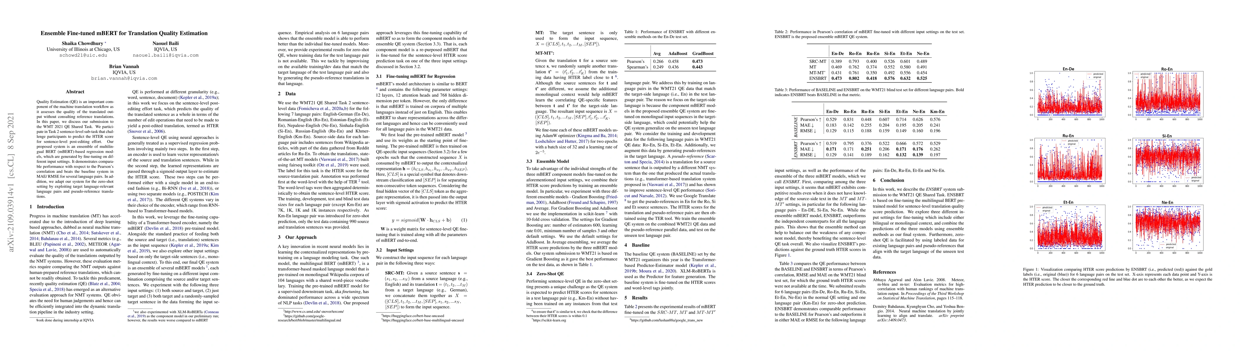 Thumbnail for Ensemble Fine-tuned mBERT for Translation Quality Estimation