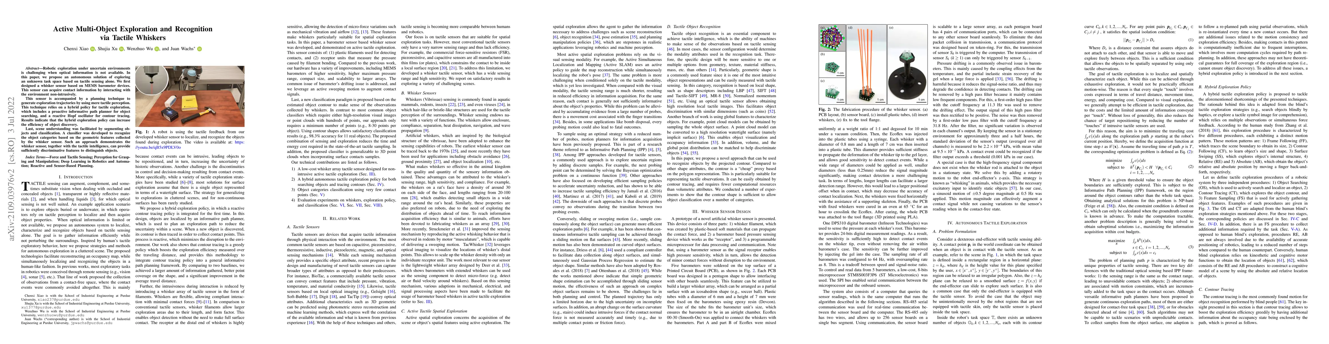Thumbnail for Active Multi-Object Exploration and Recognition via Tactile Whiskers