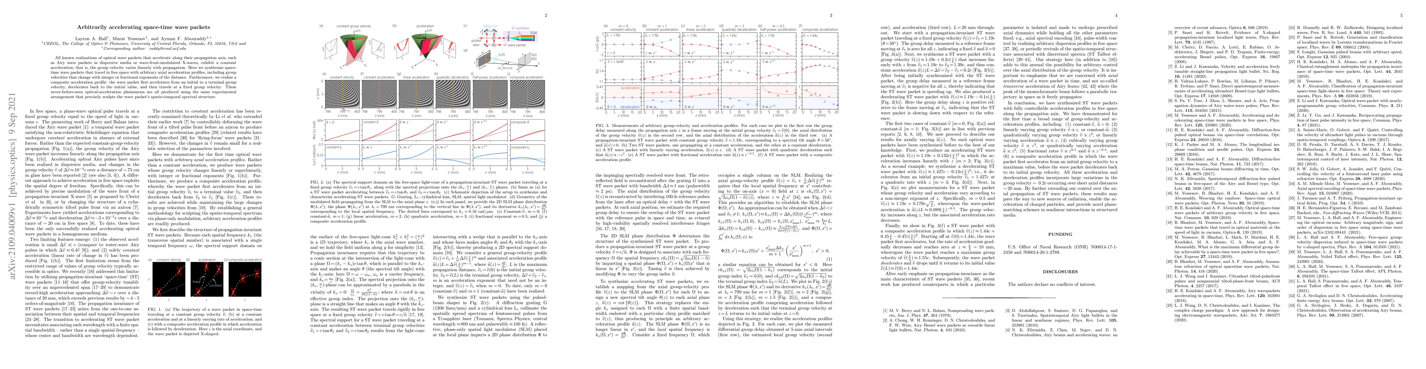Thumbnail for Arbitrarily accelerating space-time wave packets