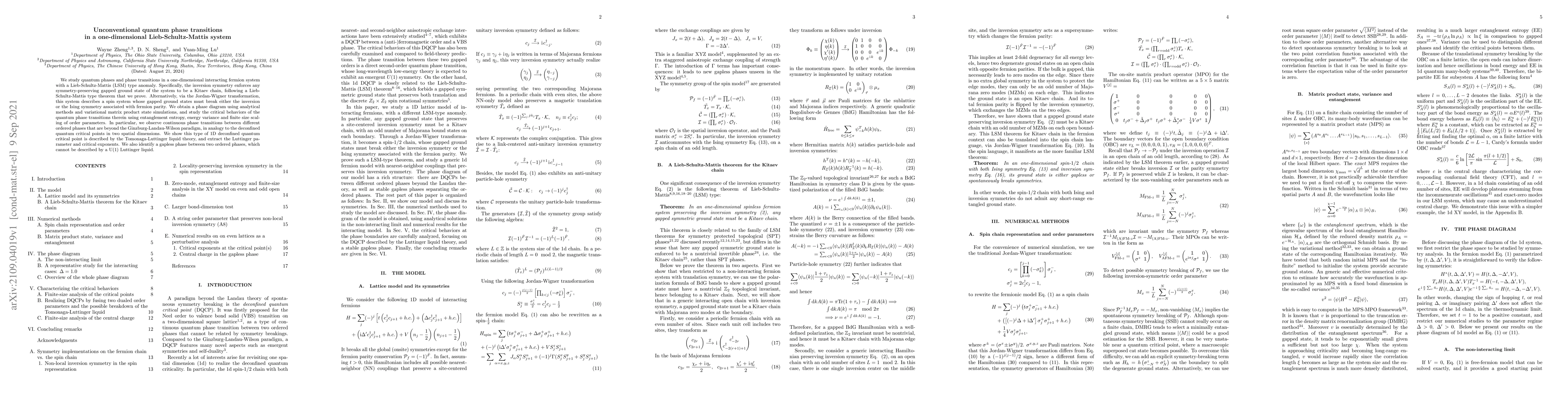 Thumbnail for Unconventional quantum phase transitions in a one-dimensional
  Lieb-Schultz-Mattis system