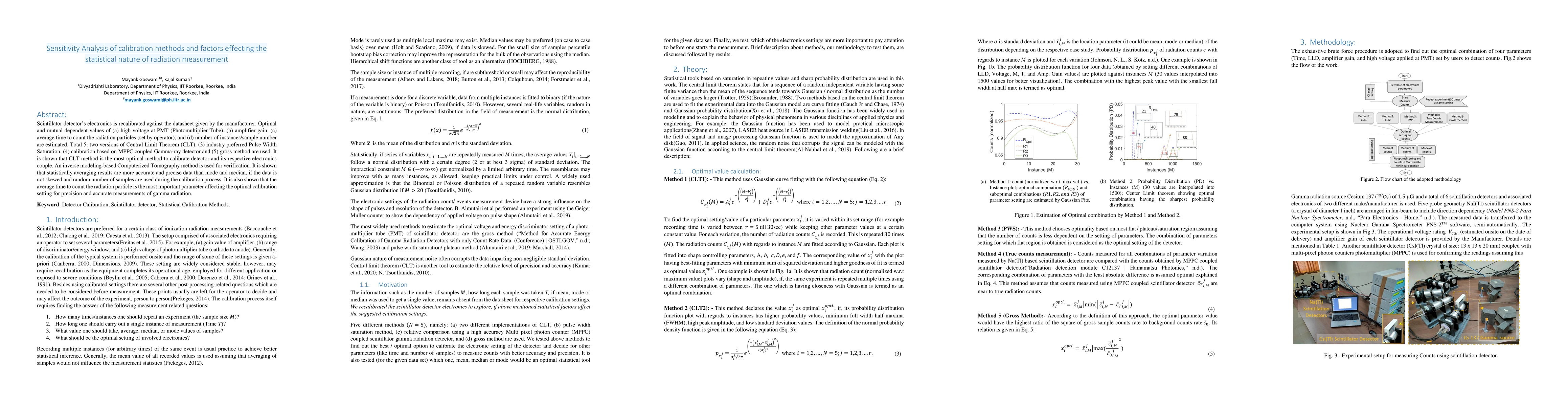 Thumbnail for Sensitivity Analysis of calibration methods and factors effecting the
  statistical nature of radiation measurement