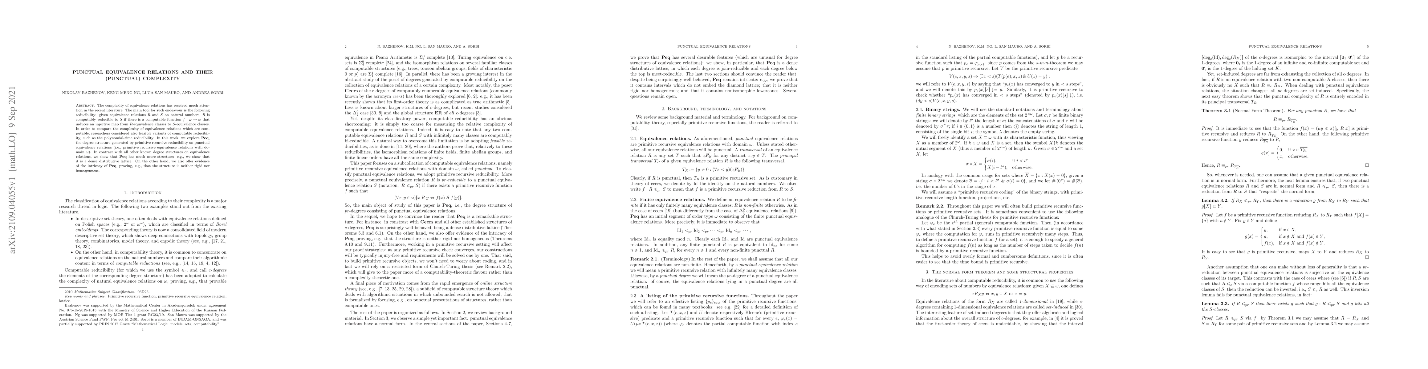 Thumbnail for Punctual equivalence relations and their (punctual) complexity