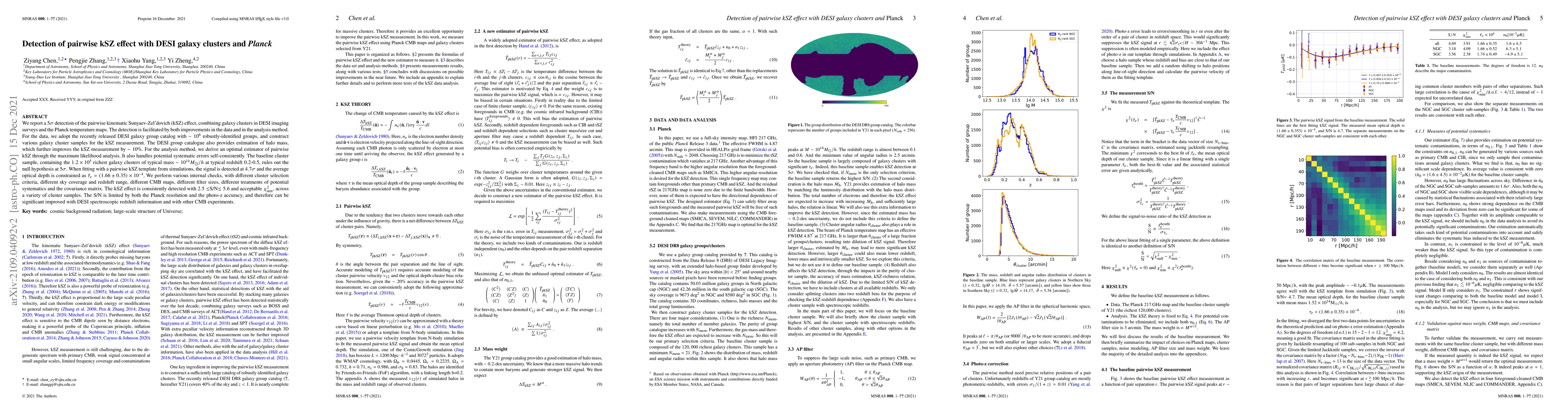 Thumbnail for Detection of pairwise kSZ effect with DESI galaxy clusters and Planck
