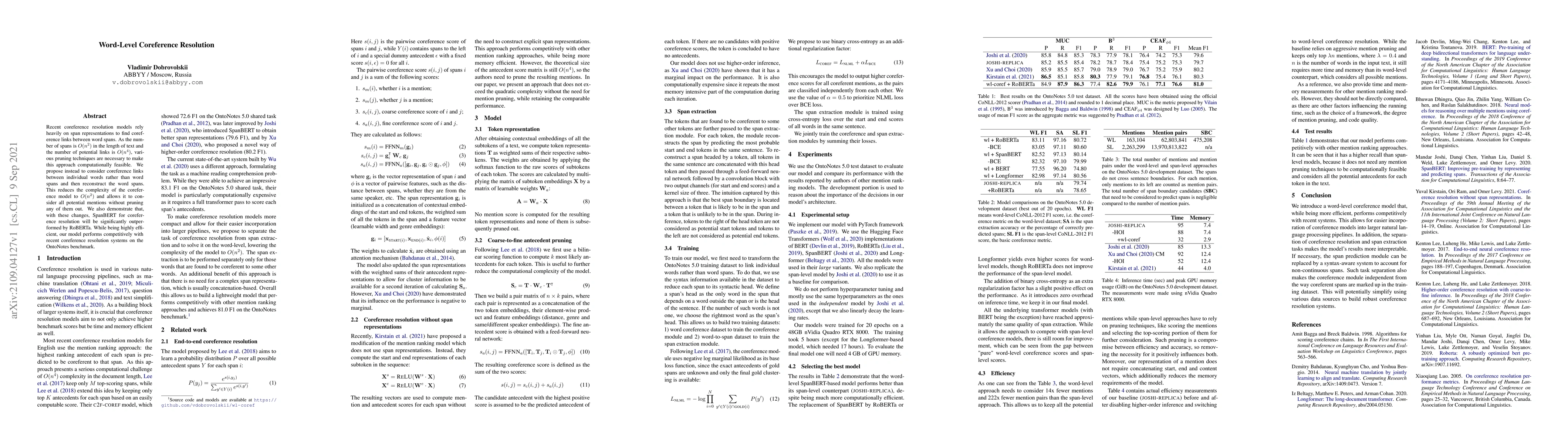 Thumbnail for Word-Level Coreference Resolution